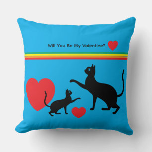 Graceful Pride Felines Valentine Throw Pillow