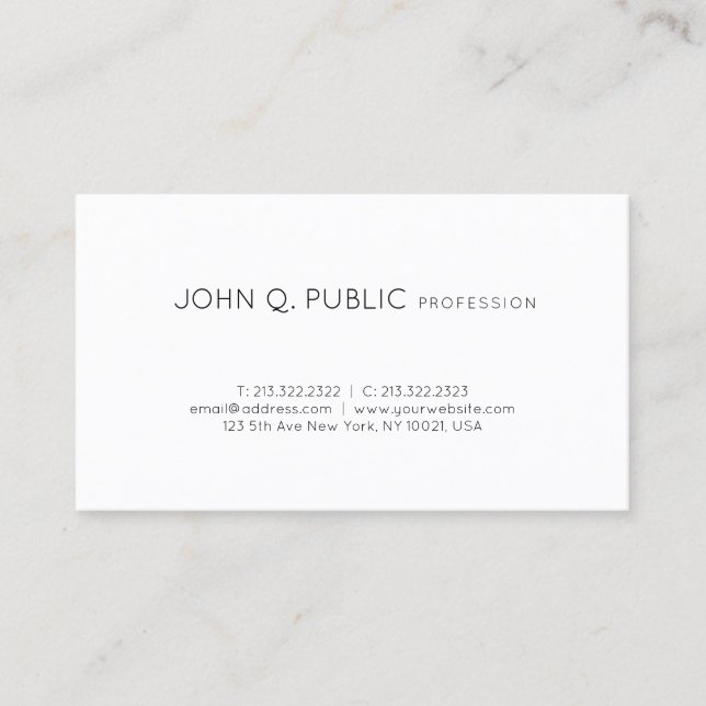 Graceful Professional Minimalistic Modern Design Business Card (Front)