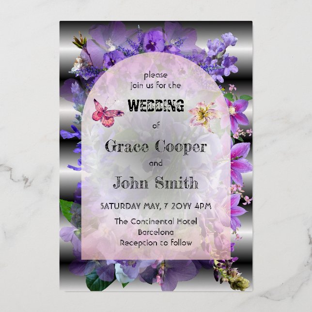 Graceful purple floral wedding  (Front)