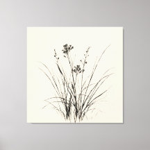 Graceful Reeds Sketch: Detailed Pencil Drawing