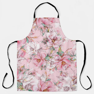 Graceful roses: buds seamless pattern apron