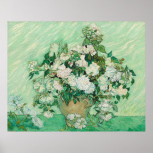 Graceful Roses in a Vase by Vincent van Gogh Poster