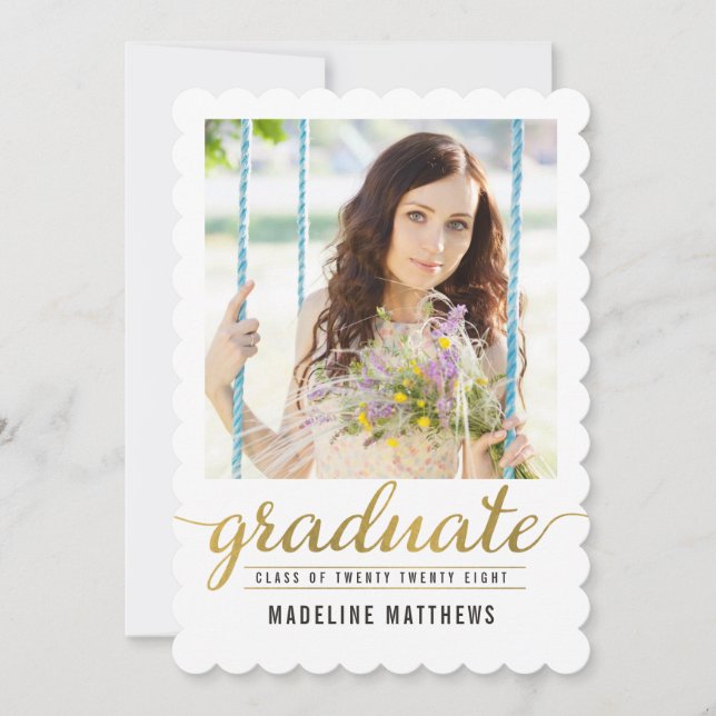 Graceful Script EDITABLE COLOR Graduation Card (Front)
