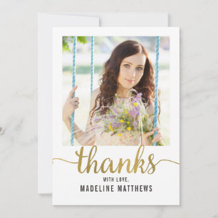 Graceful Script EDITABLE COLOR Thank You Card