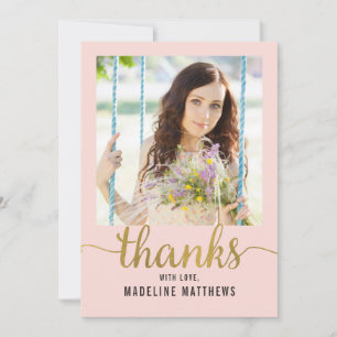 Graceful Script EDITABLE COLOR Thank You Card