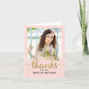 Graceful Script EDITABLE COLOR Thank You Card