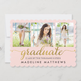 Graceful Script Editable Colour Graduation Invite