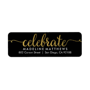 Graceful Script Editable Colour Return Addres Labe Return Address Label