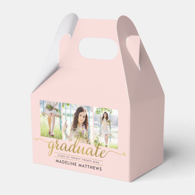 Graceful Script Graduation Party Favour Box (Front Side)