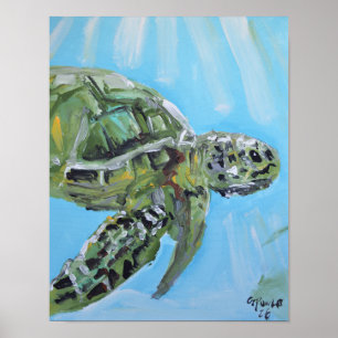 Graceful Sea Turtle Poster