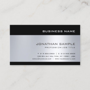 Graceful Silver Look Sleek Modern Plain Unique Business Card