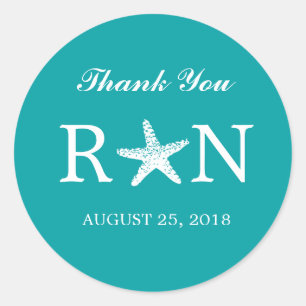 Graceful Starfish Wedding Classic Round Sticker