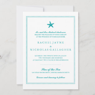 Graceful Starfish   Wedding Invitation