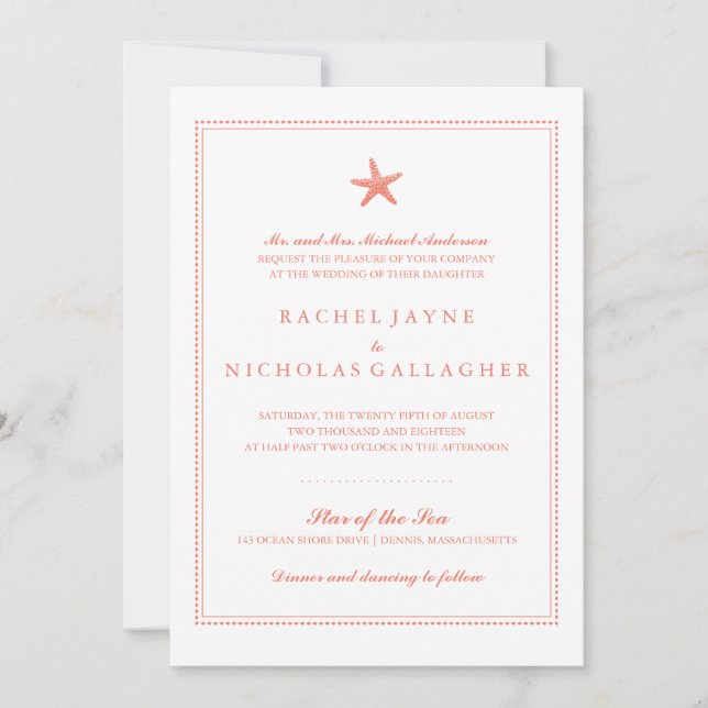 Graceful Starfish | Wedding Invitation (Front)