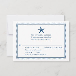 Graceful Starfish Wedding RSVP with Menu Choice