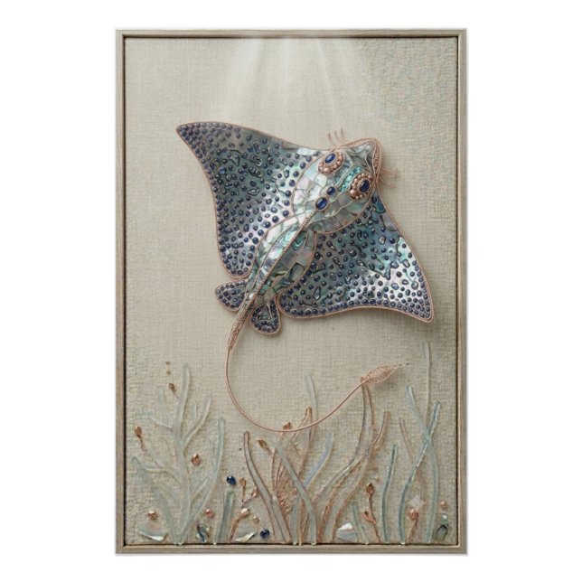 Graceful Stingray Ocean Wall Art (Front)
