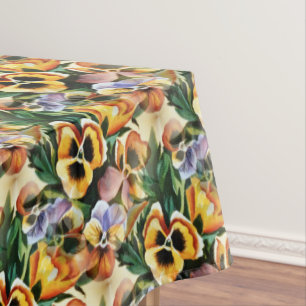 Graceful Stylish Gorgeous Vintage Pattern Pansies Tablecloth