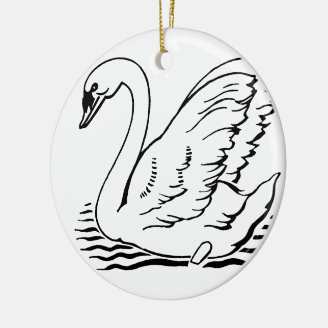 Graceful Swan Ceramic Ornament (Left)
