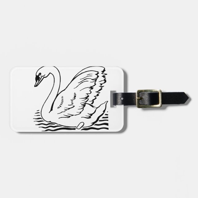 Graceful Swan Luggage Tag (Front Horizontal)