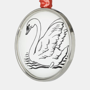 Graceful Swan Metal Tree Decoration