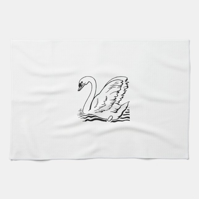 Graceful Swan Tea Towel (Horizontal)