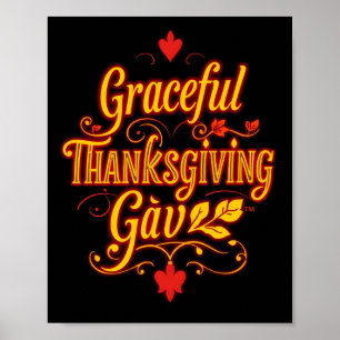 Graceful Thanksgiving Gav – Warm Autumn Typography Poster