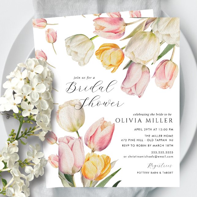 Graceful Tulips Bridal Shower Invitation (Creator Uploaded)