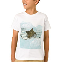 Graceful Underwater Hand-Painted Ornate Eagle Ray