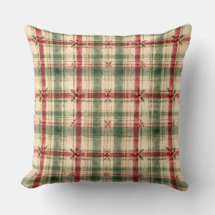 Graceful Vintage Christmas Garden Throw Pillow