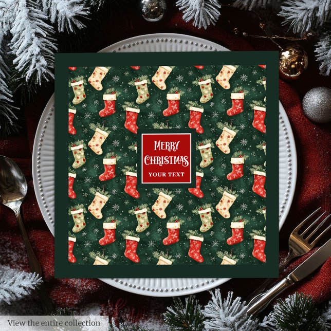 Graceful Watercolor Personalised Holiday Napkins (Graceful Watercolor Personalized Holiday Napkins)