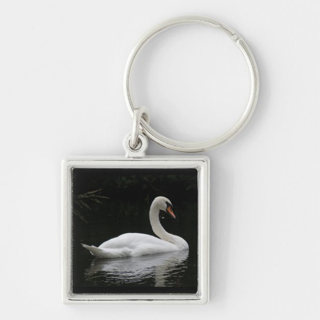 Graceful White Swan Keychain (Front)