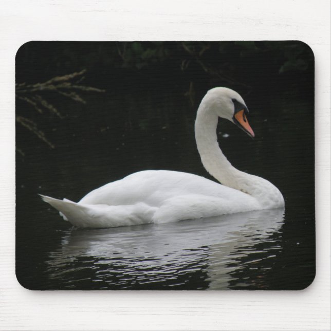 Graceful White Swan Mousepad (Front)
