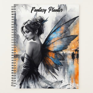 Graceful winged brunette minimalism urban dusk planner
