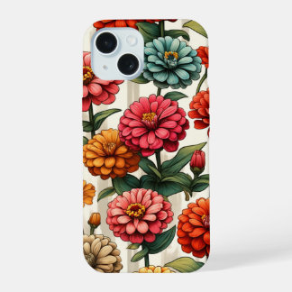 Graceful Zinnia Flower iPhone 15 Case