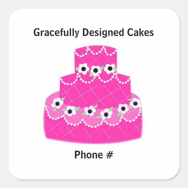 Gracefully Designed Cakes Square Sticker (Front)