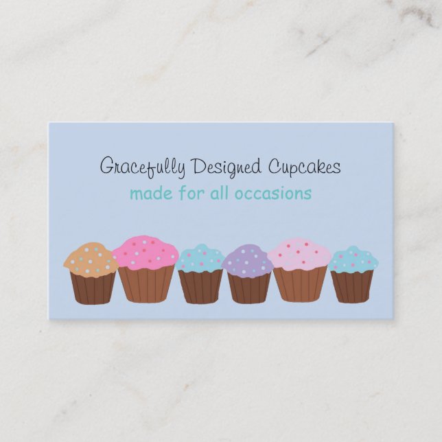 Gracefully Designed Cupcakes Business Card (Front)