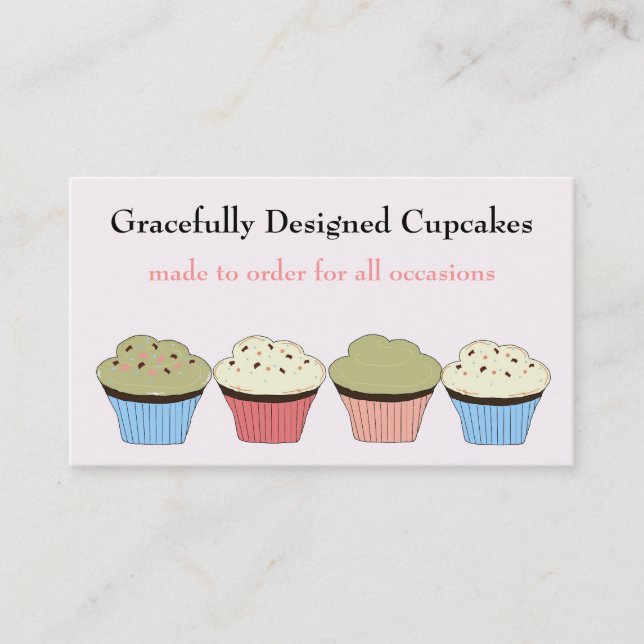 Gracefully Designed Cupcakes Business Card (Front)