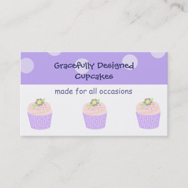 Gracefully Designed Cupcakes Business Card (Front)