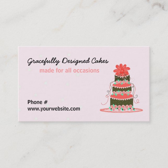 Gracefully Designed Wedding Cake Business Card (Front)