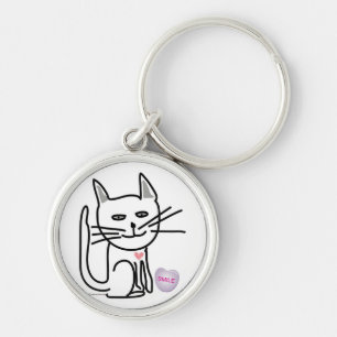 Graceys' Valentine Happy Cat Key Chain