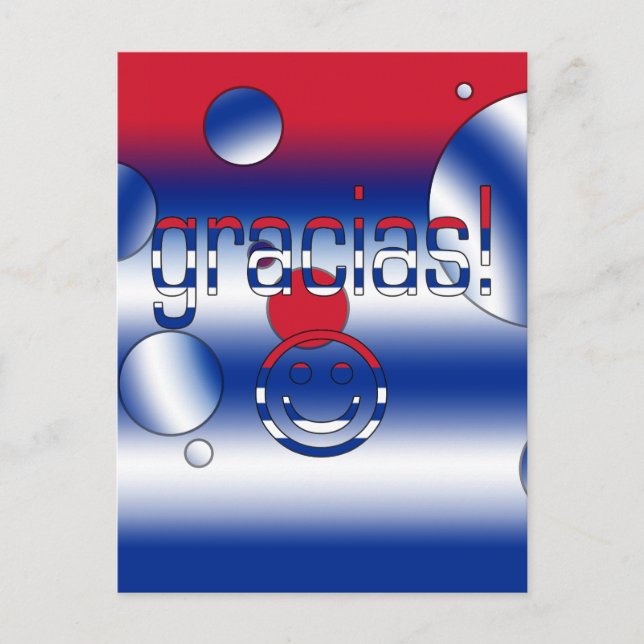 Gracias! Cuba Flag Colours Pop Art Postcard (Front)