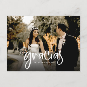 Gracias Cute Wedding Thank You Photo Postcard