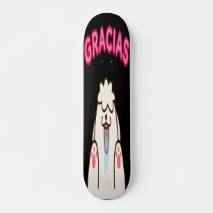 Gracias - Licking White Dog Skateboard