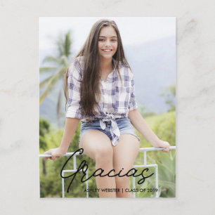 Gracias Photo Graduation Thank You Postcard