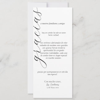 gracias placement card in spanish