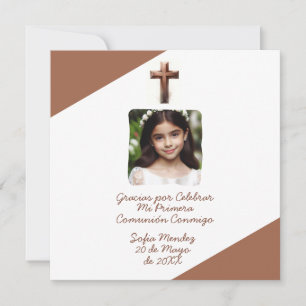 Gracias por Celebrar Mi Primera Comunión con Foto  Holiday Card