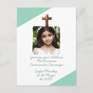 Gracias por Celebrar Mi Primera Comunión con Foto  Postcard