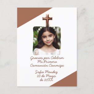 Gracias por Celebrar Mi Primera Comunión con Foto Postcard