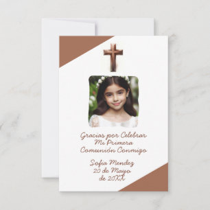 Gracias por Celebrar Mi Primera Comunión con Foto  Thank You Card