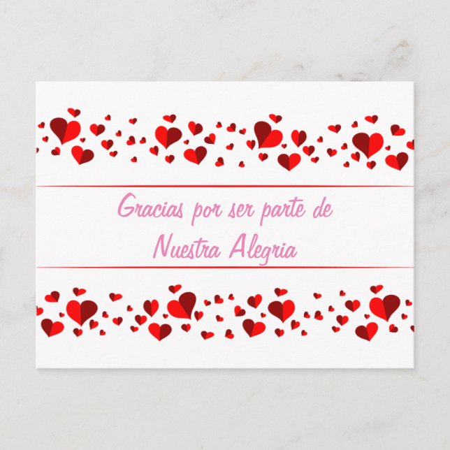 Gracias por ser parte de Nuestra Alegria Note Card (Front)